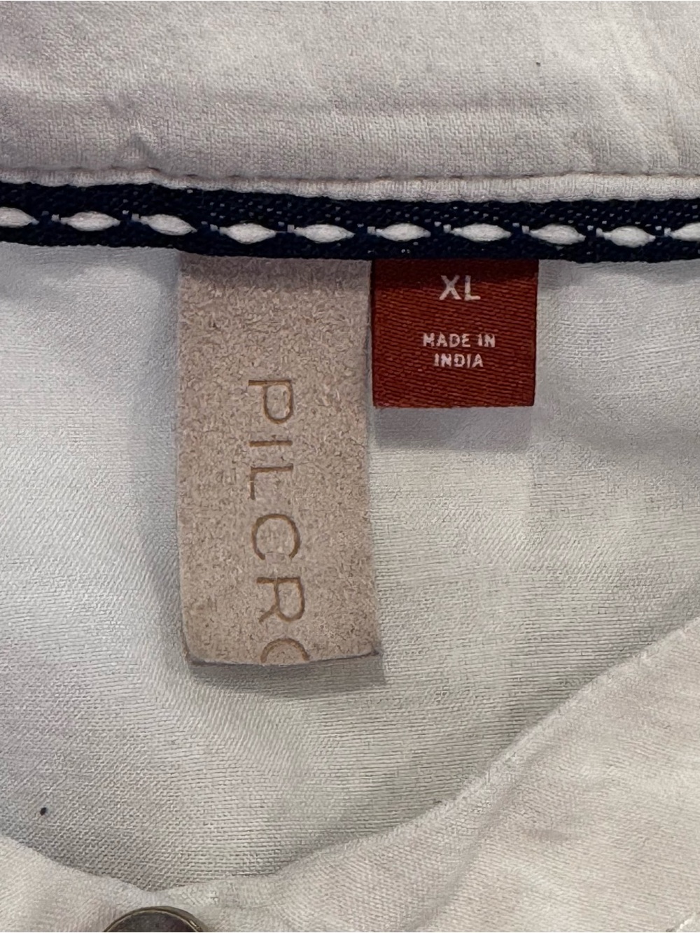 Anthropologie Pilcro White Boho Peasant Henley Cottagecore Pintuck Blouse XL - Picture 2 of 11